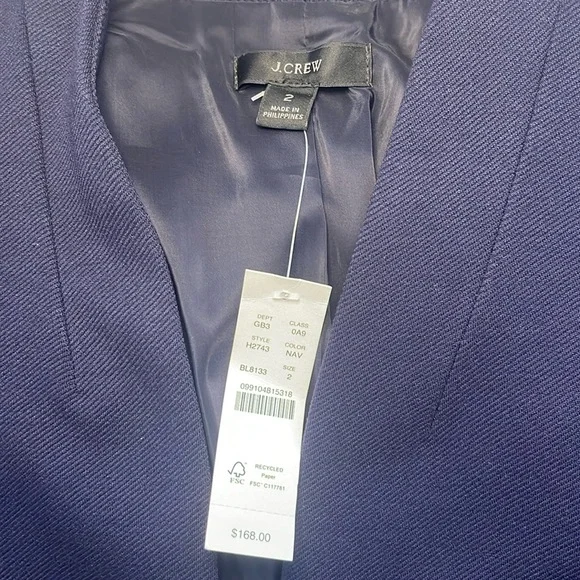 NWT J.Crew Navy Blazer - Picture 2 of 5